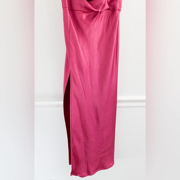 Lioness Princess Polly Magenta Walk The Line Satin Midi Dress - Picture 9 of 10
